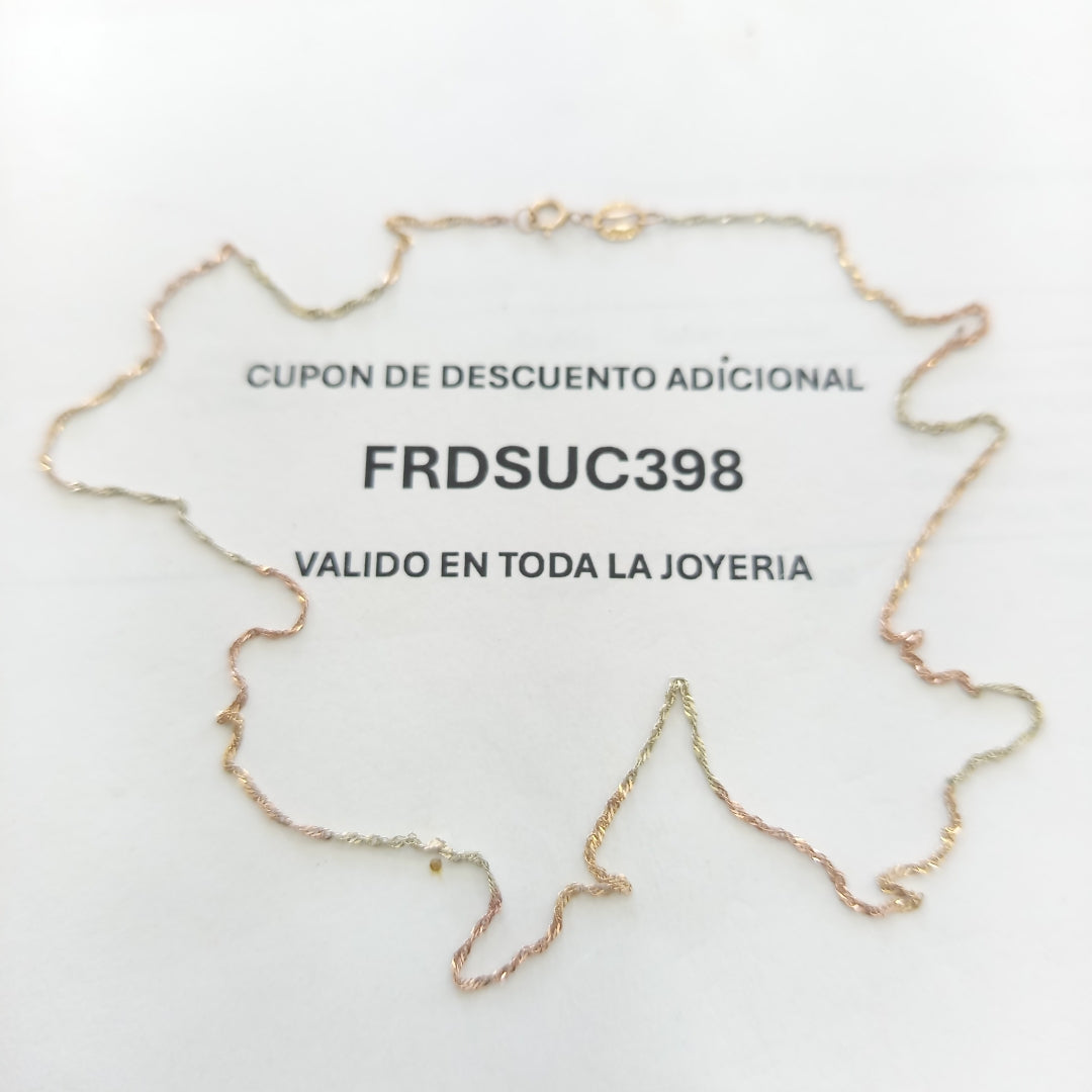 CADENA ORO,ORO COMBINADO 10 K 0,80 GRMS (SEMINUEVO)