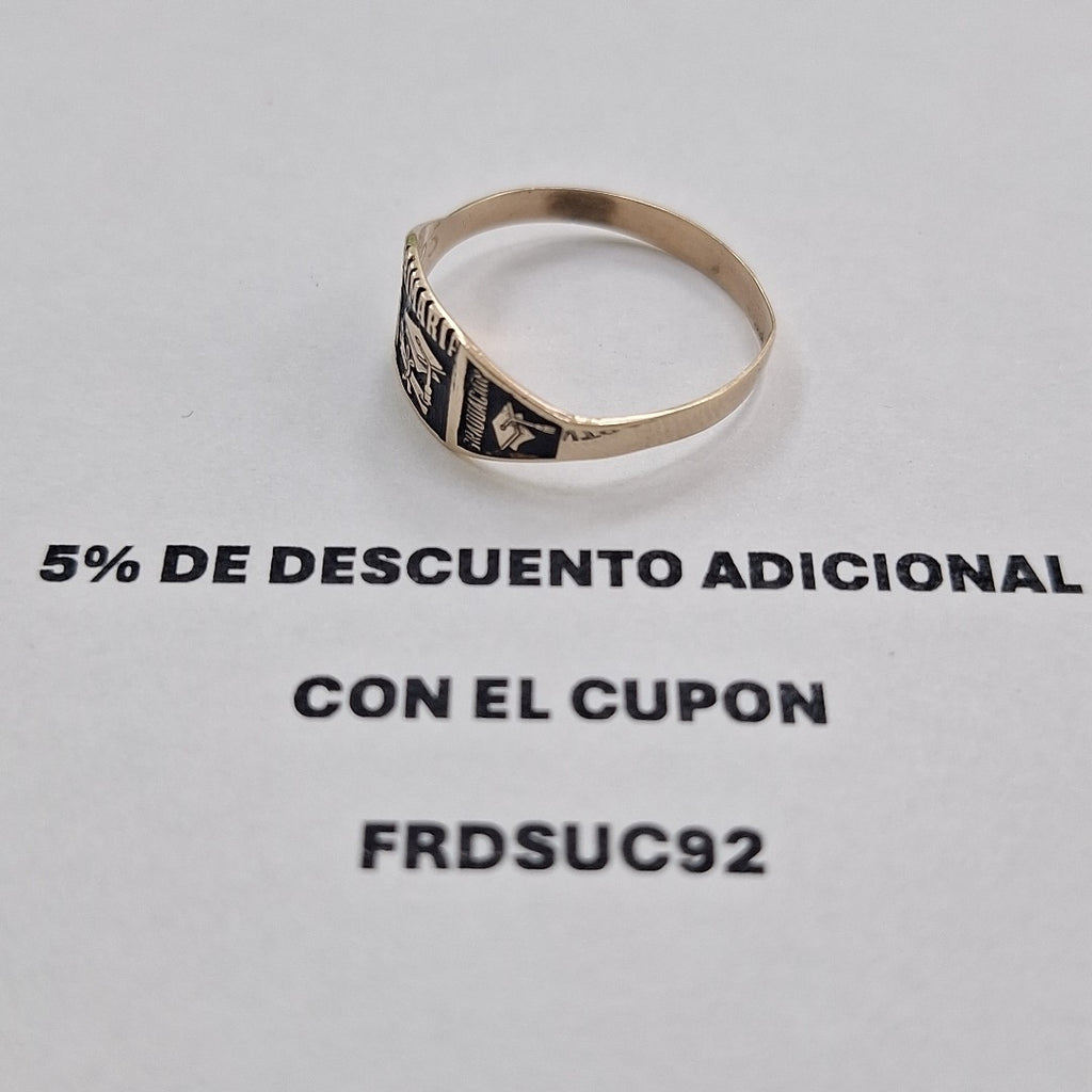 ANILLO DE GRADUACIÓN ORO 8 K 1.2 GRMS (SEMINUEVO)