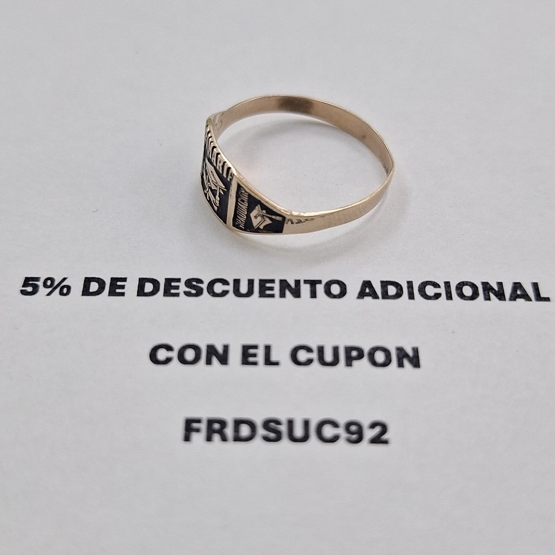 ANILLO DE GRADUACIÓN ORO 8 K 1.2 GRMS (SEMINUEVO)