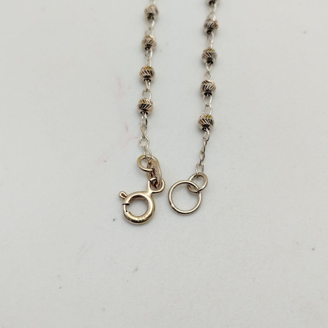 PULSERA TEJIDO CORAZON PLATA .925 18 CM 1.9 GR (NUEVO)