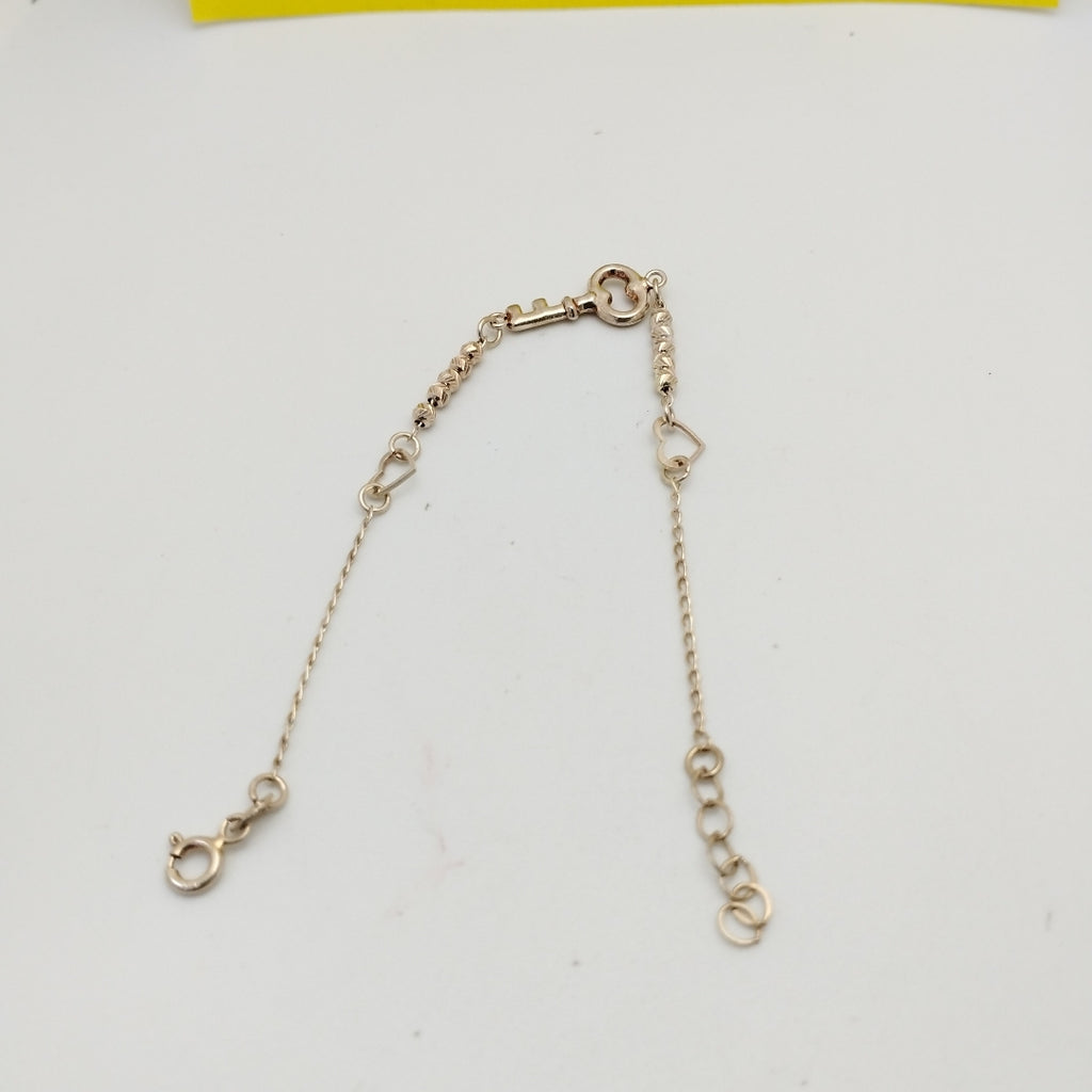 PULSERA TEJIDO LLAVE PLATA .925 18 CM 2.3 GR (NUEVO)