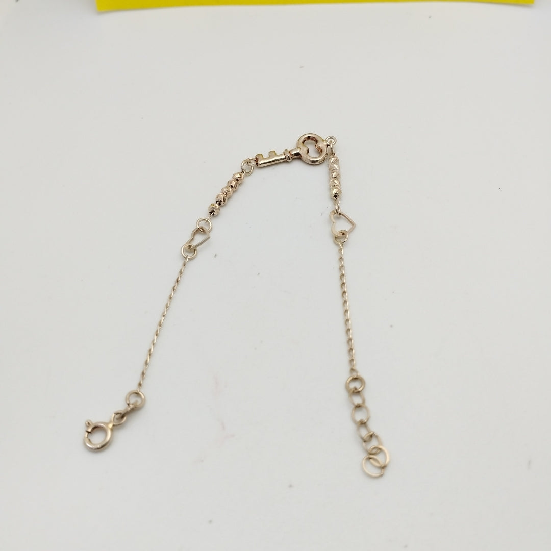 PULSERA TEJIDO LLAVE PLATA .925 18 CM 2.3 GR (NUEVO)