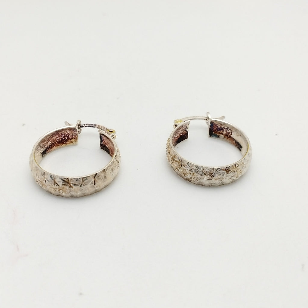 PAR ARRACADAS FACETADAS PLATA .925 3.6 GR (NUEVO)