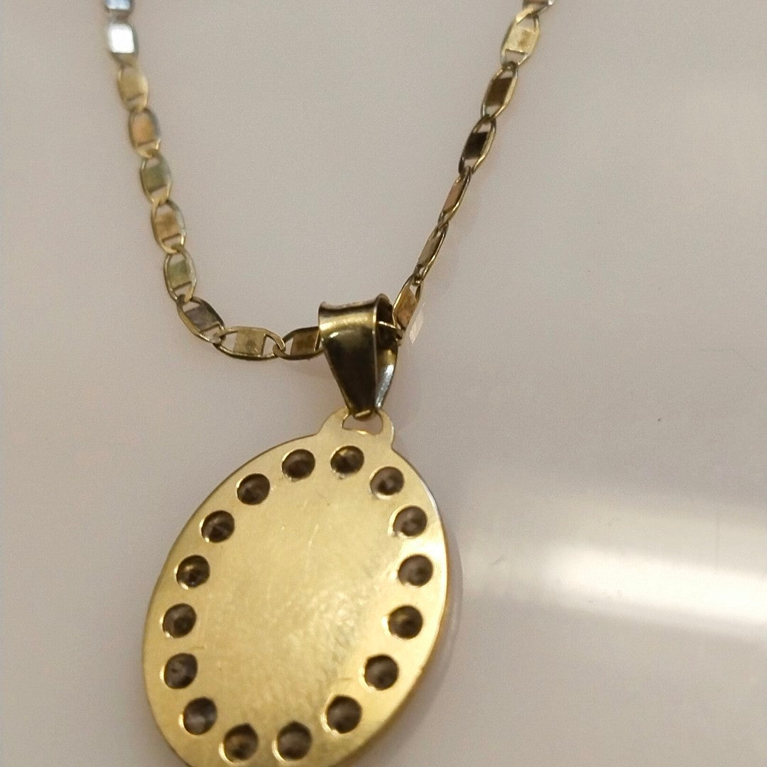 CADENA, MEDALLA RELIGIOSA ORO 10 K 2.4 GRMS (SEMINUEVO)