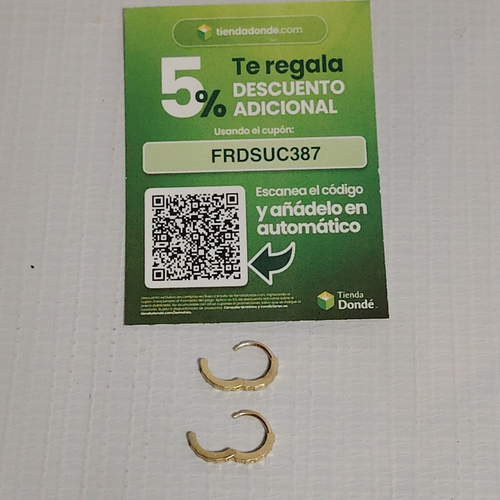 ARRACADAS PAR ORO 14 K 1 GRMS (SEMINUEVO)