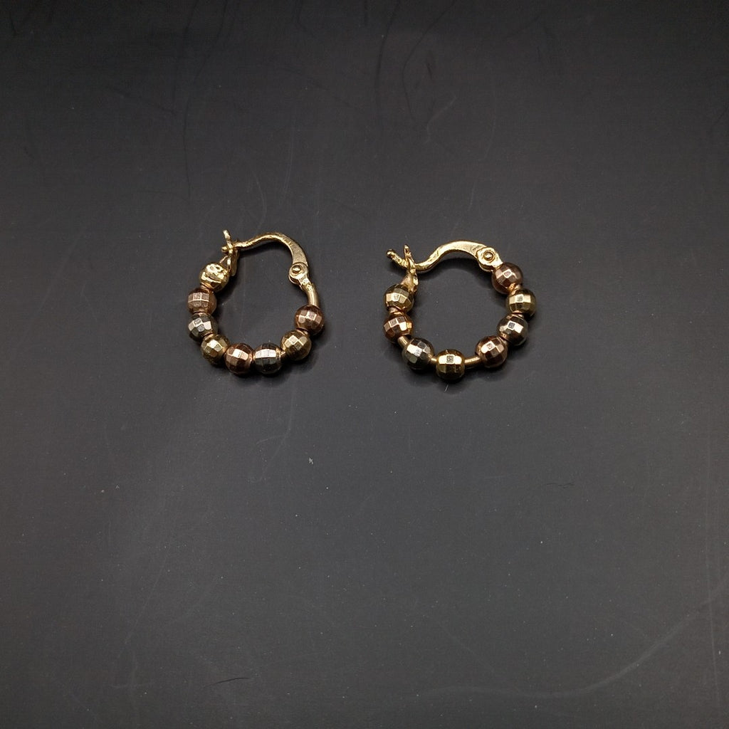ARRACADAS PAR ORO, ORO COMBINADO 14 K 1.4 GRMS (SEMINUEVO)