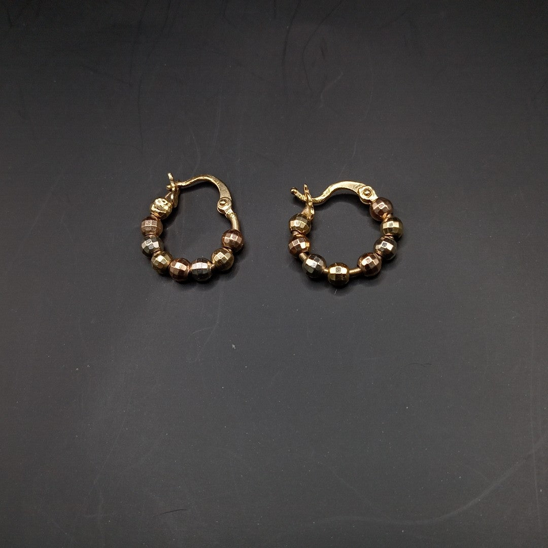 ARRACADAS PAR ORO, ORO COMBINADO 14 K 1.4 GRMS (SEMINUEVO)