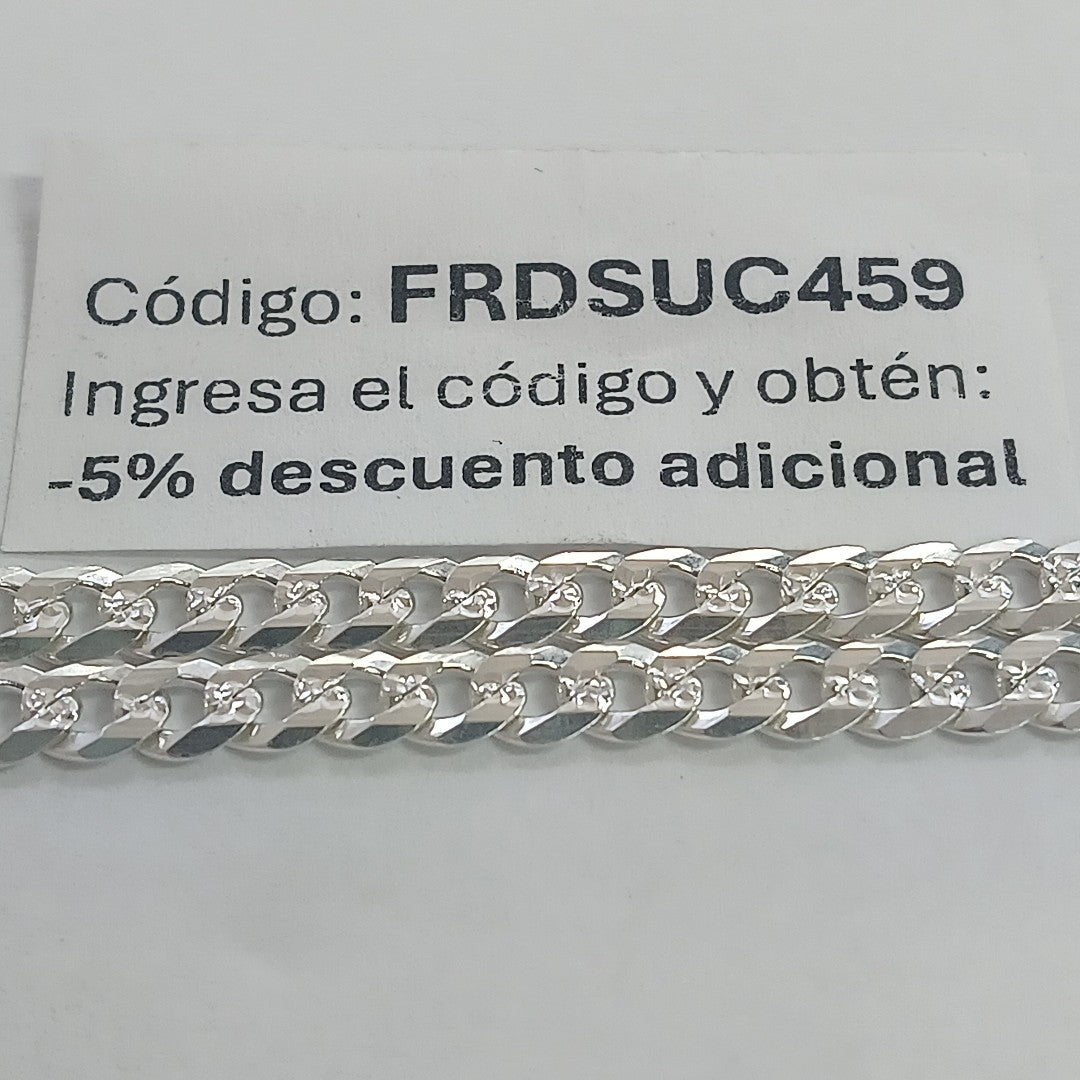 CADENA TEJIDO BARBADA PLATA .925 60 18.5 GR (NUEVO)