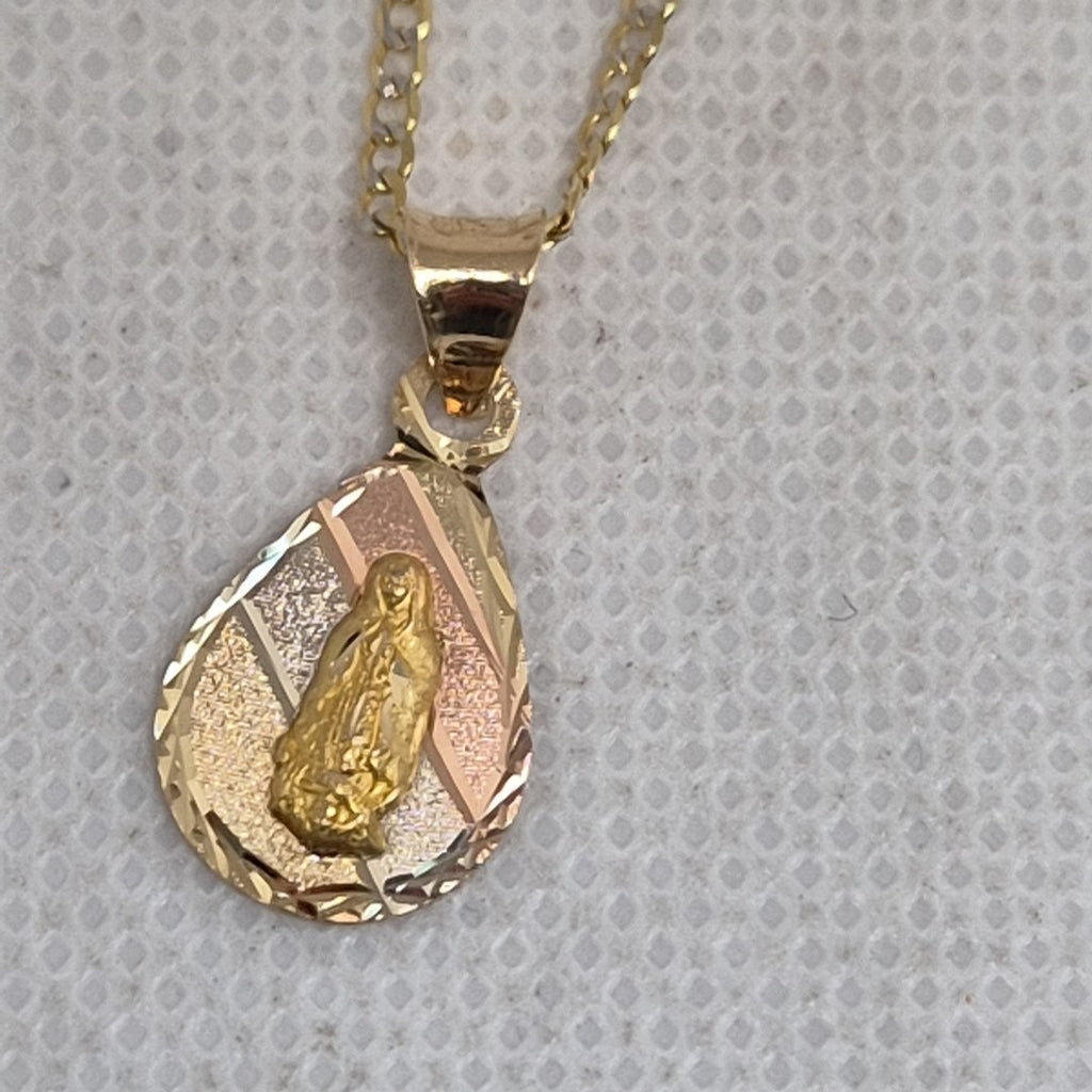 CADENA, MEDALLA RELIGIOSA ORO 10 K 2.4 GRMS (SEMINUEVO)