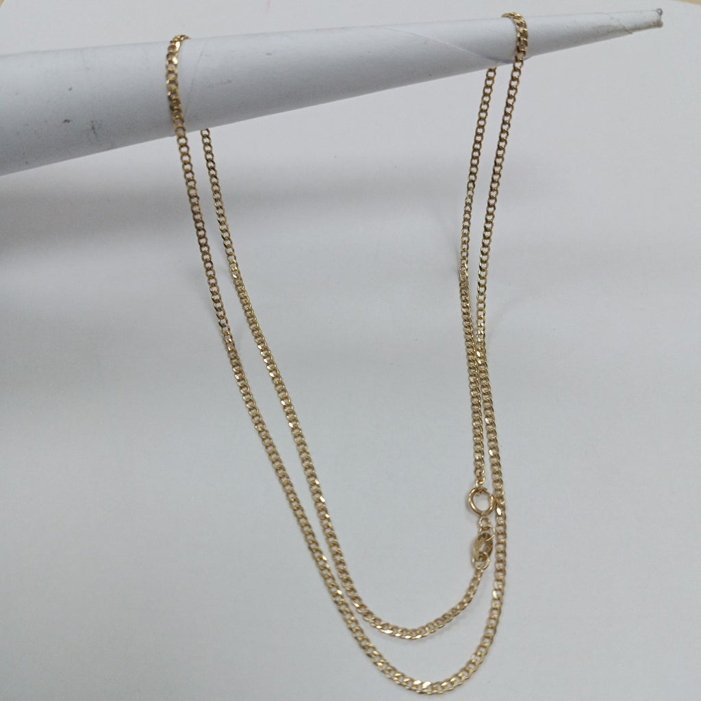 CADENAS TEJIDO BARBADA ORO 10K 55 CM 3.8 GR (NUEVO)