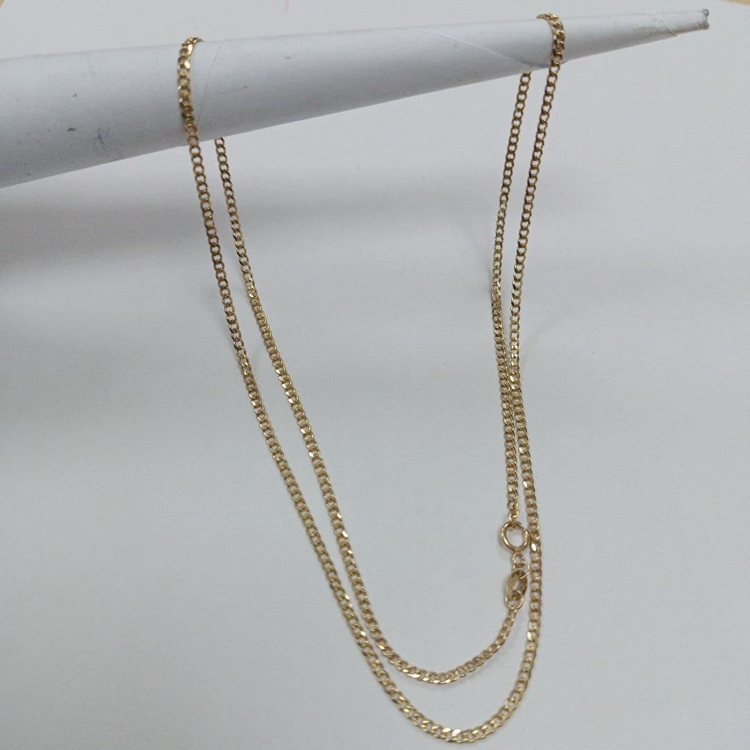 CADENAS TEJIDO BARBADA ORO 10K 55 CM 3.8 GR (NUEVO)