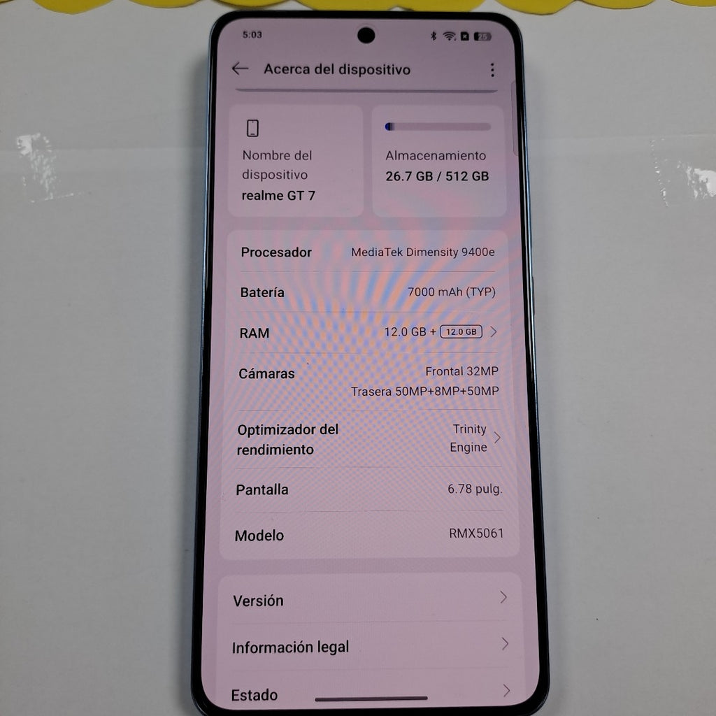 CELULAR REALME GT 7 RMX5061 (2025) 512 GB 16 GB RAM (SEMINUEVO)