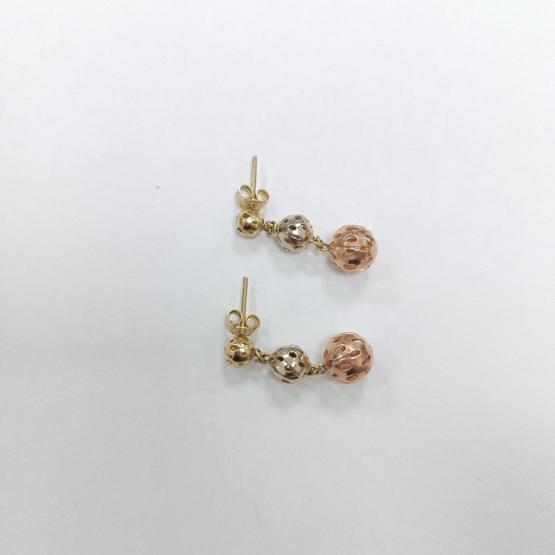 BROQUELES PAR ORO COMBINADO 14 K 3,30 GRMS (SEMINUEVO)