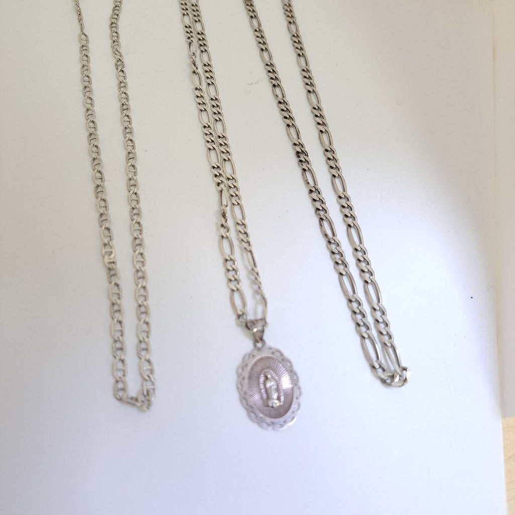 CADENA,MEDALLA RELIGIOSA PLATA 40,90 GRMS (SEMINUEVO)