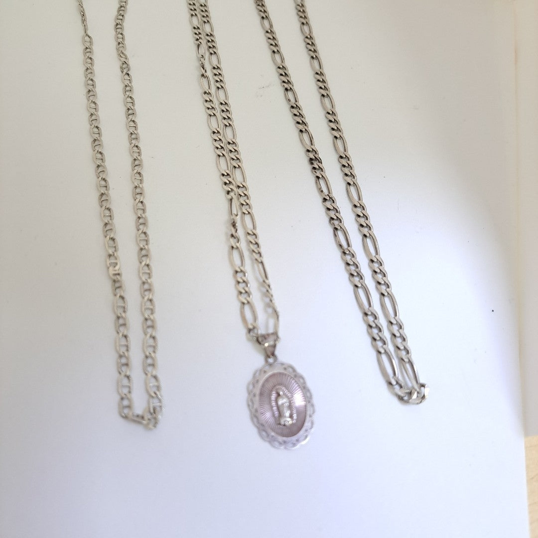 CADENA,MEDALLA RELIGIOSA PLATA 40,90 GRMS (SEMINUEVO)