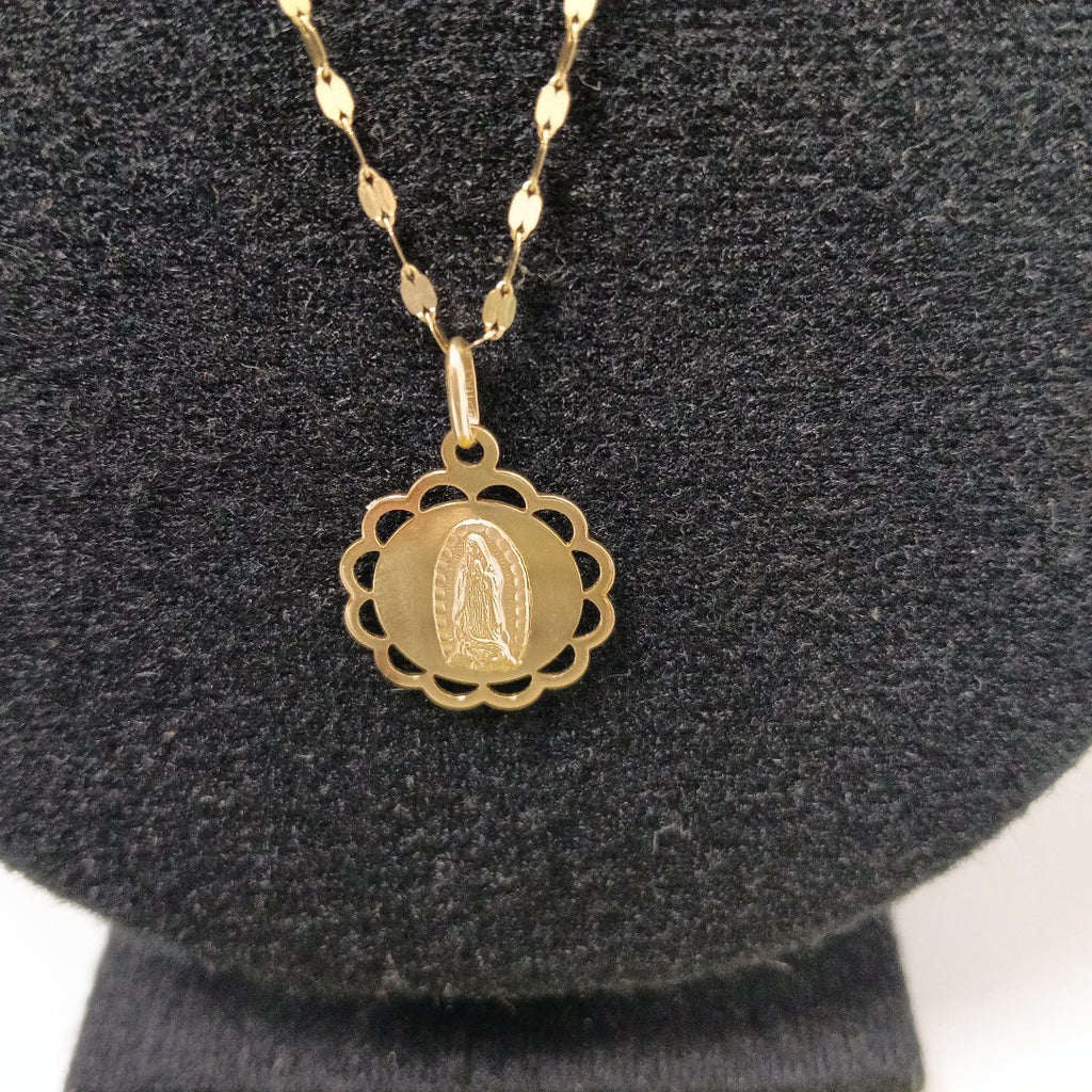 CADENA, MEDALLA RELIGIOSA ORO 10 K 2.7 GRMS (SEMINUEVO)