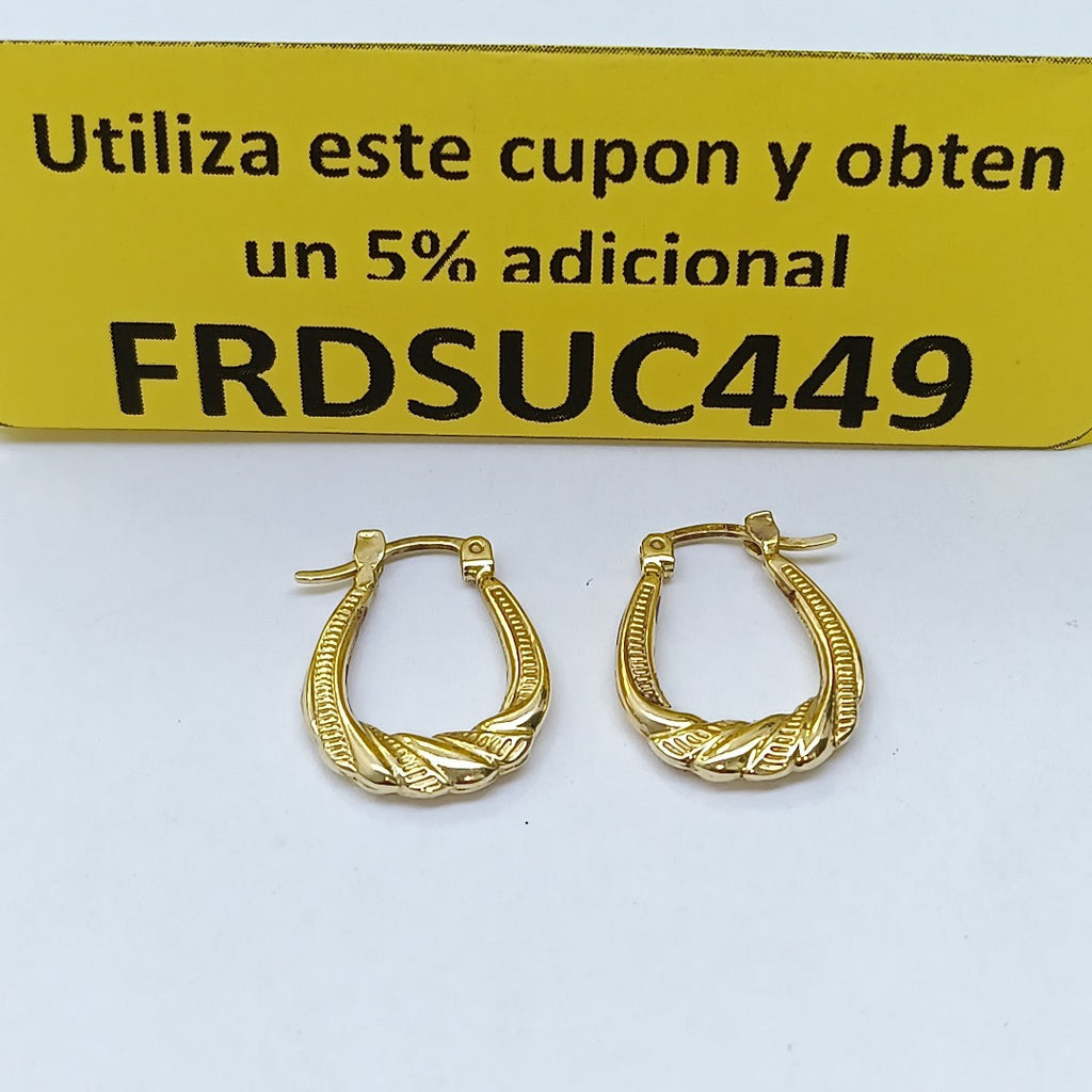 ARRACADAS PAR ORO 14 K 1.5 GRMS (SEMINUEVO)
