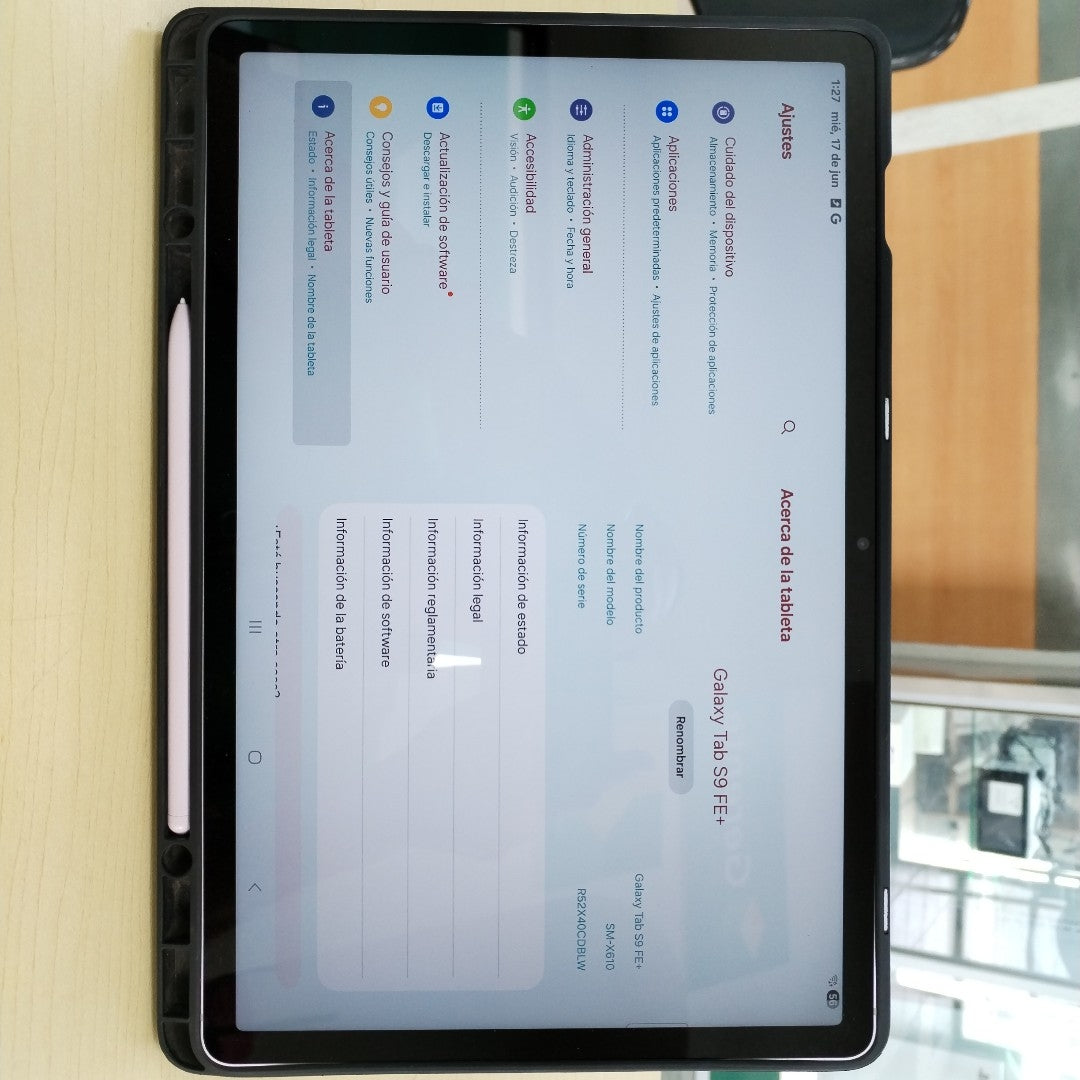 TABLETA SAMSUNG GALAXY TAB S9 FE+ SM-X610 (2023) 256 GB 12 GB RAM (SEMINUEVO)