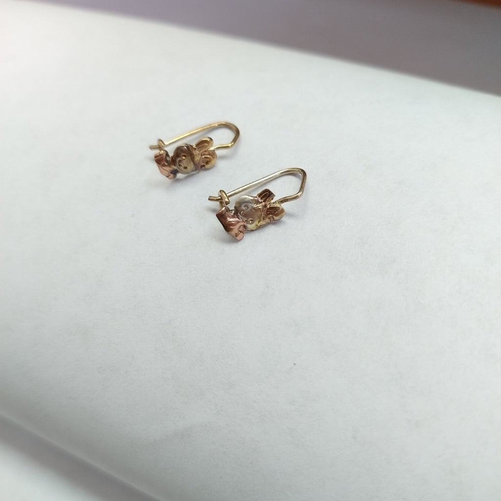 ARETES PAR ORO COMBINADO 10 K 0,90 GRMS (SEMINUEVO)