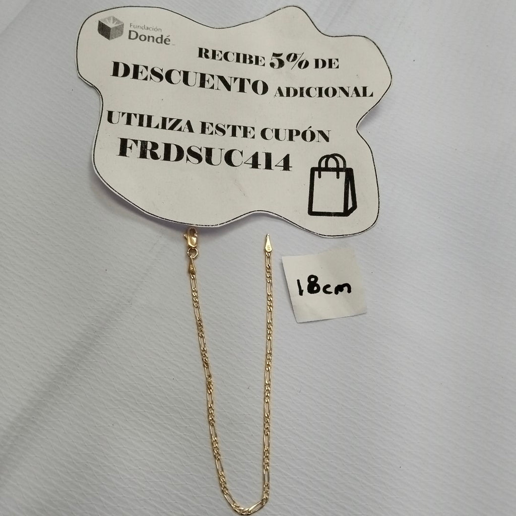 PULSERAS BARBADA ORO 14K 18 CM 1.5 GR (NUEVO)
