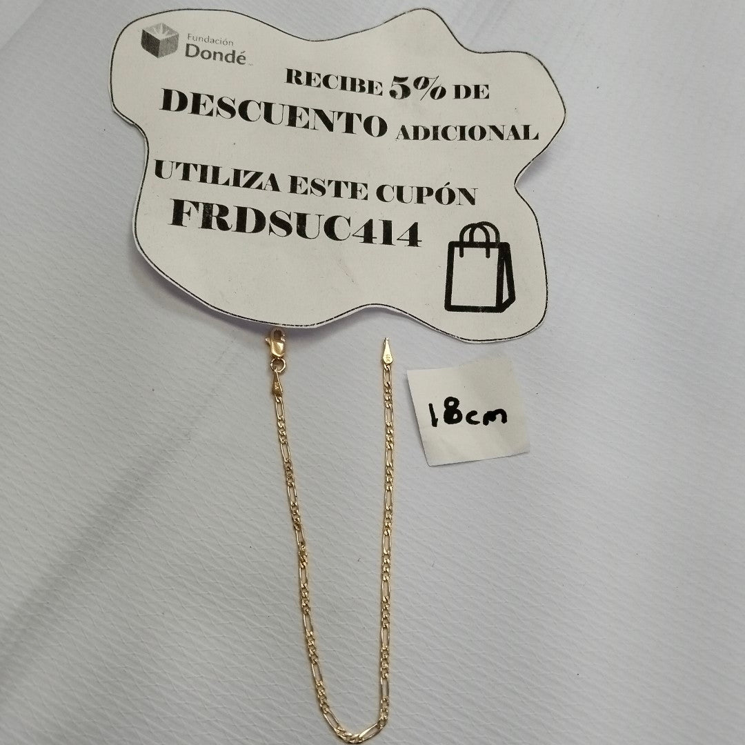 PULSERAS BARBADA ORO 14K 18 CM 1.5 GR (NUEVO)