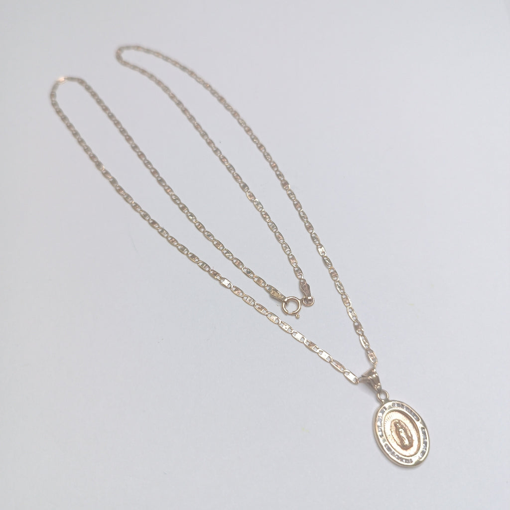 CADENA, MEDALLA RELIGIOSA ORO 10 K 3.1 GRMS (SEMINUEVO)