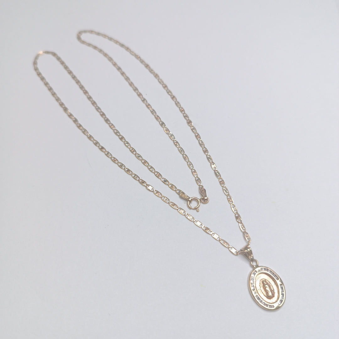 CADENA, MEDALLA RELIGIOSA ORO 10 K 3.1 GRMS (SEMINUEVO)