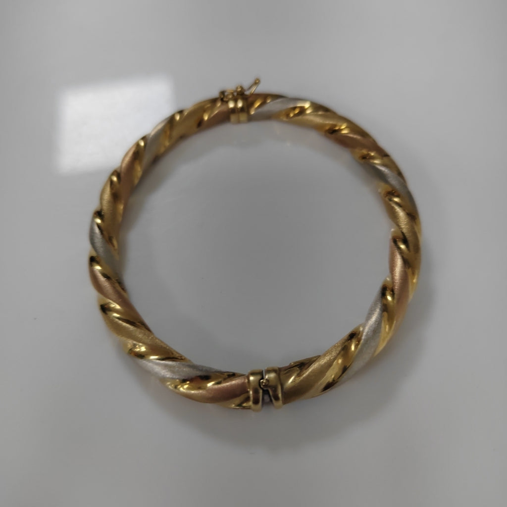 PULSERA RIGIDA ORO COMBINADO 14 K 12.2 GRMS (SEMINUEVO)