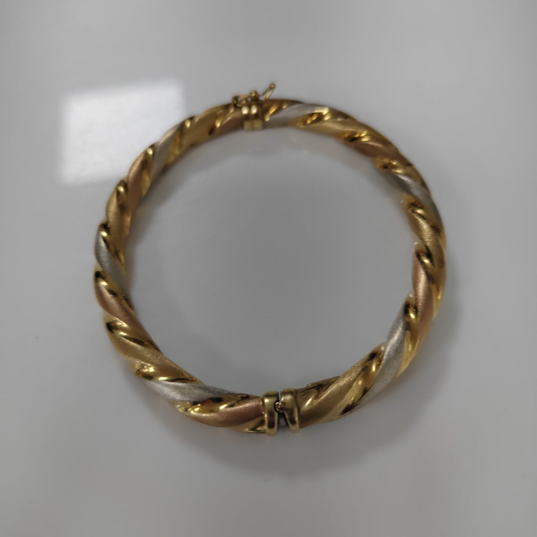 PULSERA RIGIDA ORO COMBINADO 14 K 12.2 GRMS (SEMINUEVO)