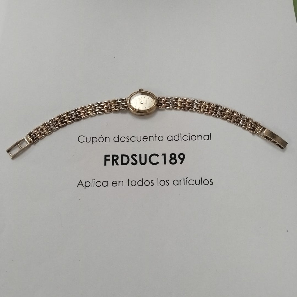 RELOJ CAJA Y PULSO ORO ORO COMBINADO 10 K 18.1 GRMS (SEMINUEVO)