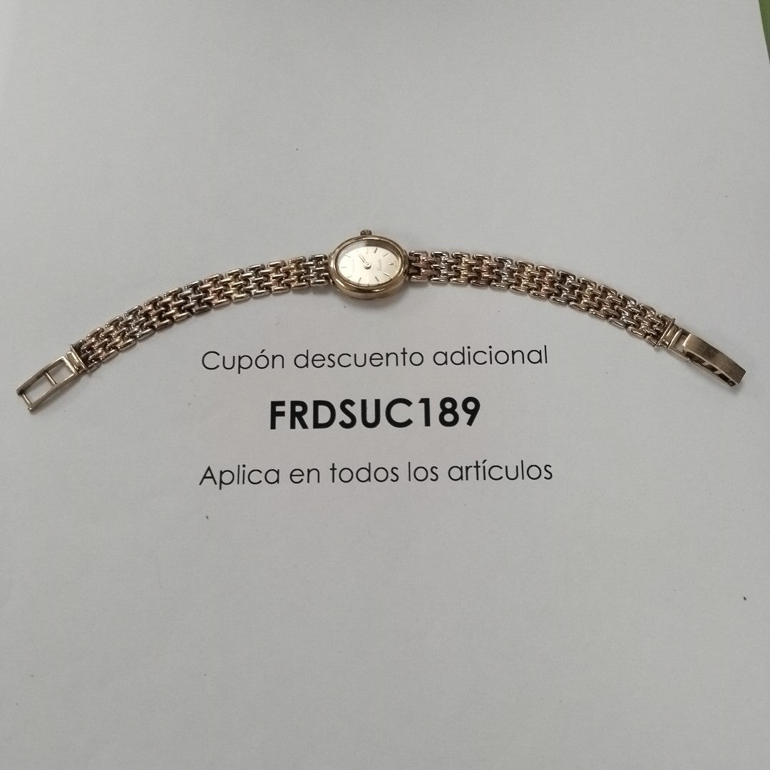 RELOJ CAJA Y PULSO ORO ORO COMBINADO 10 K 18.1 GRMS (SEMINUEVO)