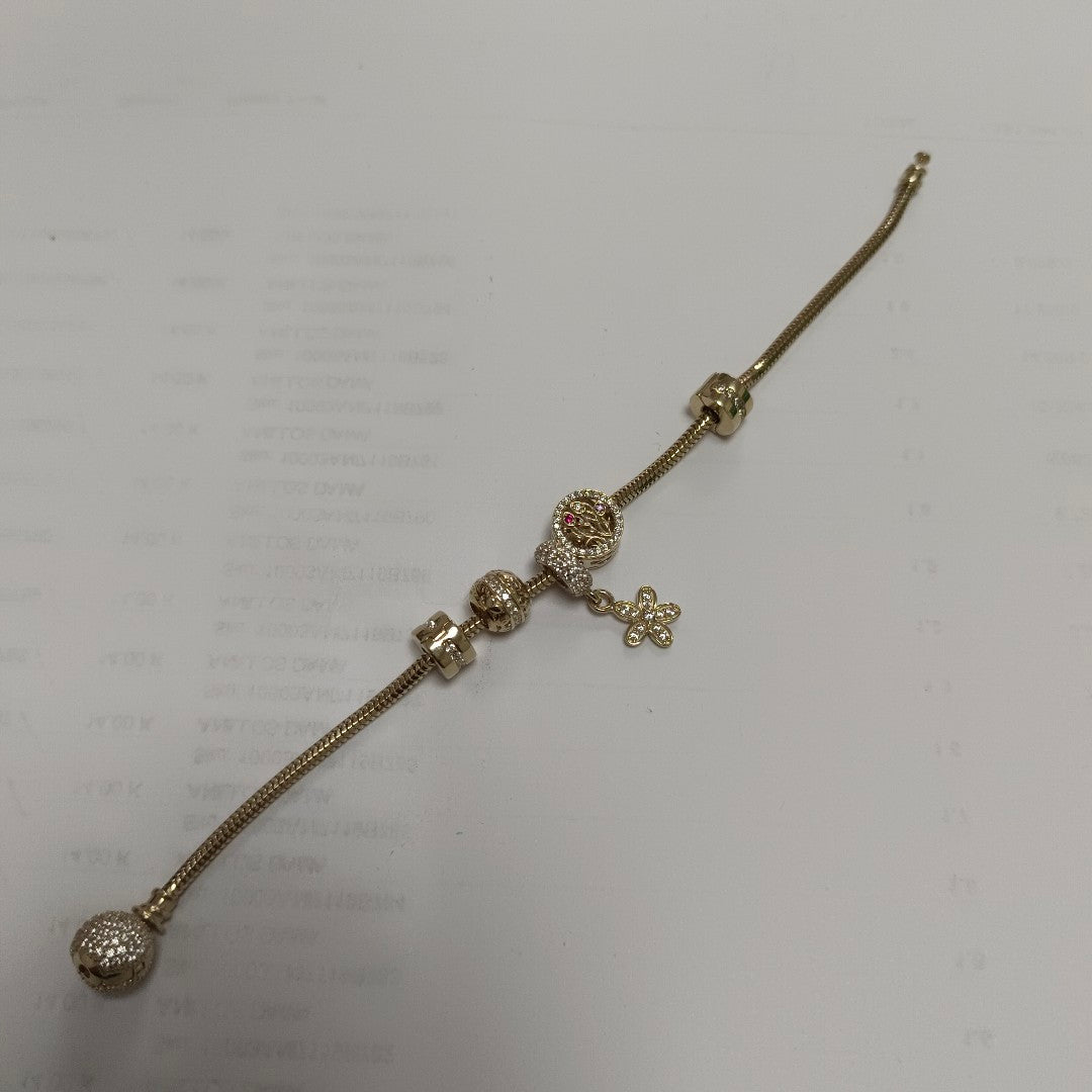 PULSERA CHARM ORO 14K 15 (NUEVO)