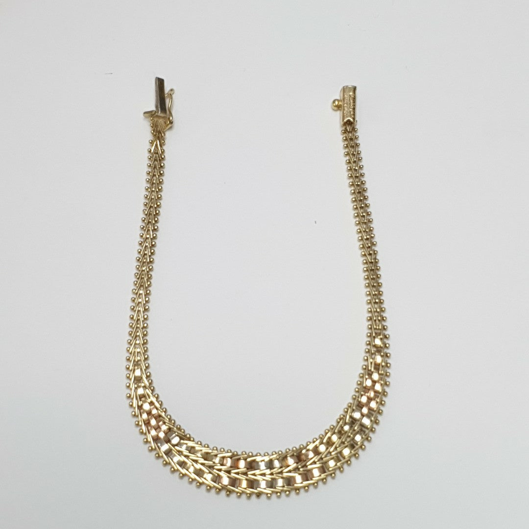 PULSERA ORO COMBINADO 14 K 7.8 GRMS (SEMINUEVO)