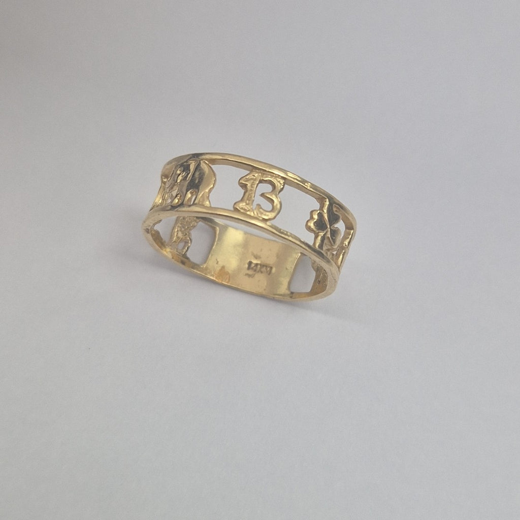 ARGOLLA DE LA SUERTE ORO 14 K 3,00 GRMS (SEMINUEVO)