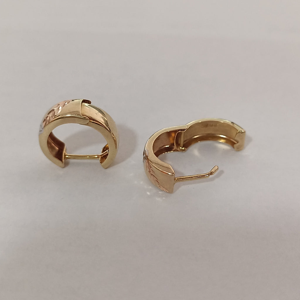 ARRACADAS PAR ORO, ORO COMBINADO 14 K 1.3 GRMS (SEMINUEVO)