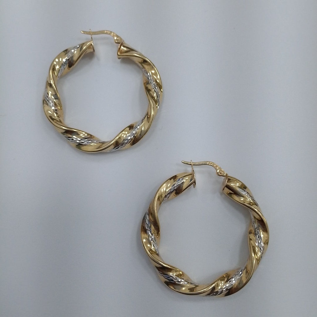 ARRACADAS PAR ORO COMBINADO 14 K 5,00 GRMS (SEMINUEVO)