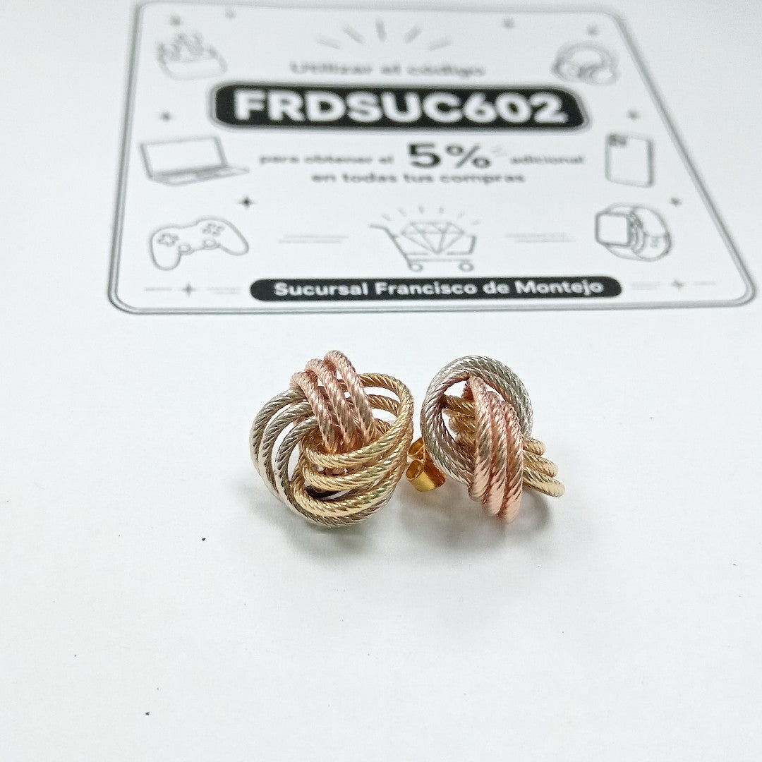 BROQUELES PAR ORO 14 K 5.9 GRMS (SEMINUEVO)