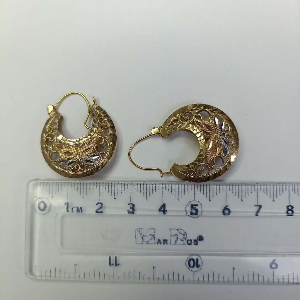 ARRACADAS PAR ORO COMBINADO 14 K 6,20 GRMS (SEMINUEVO)