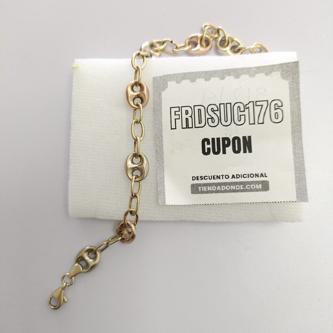PULSERA ORO COMBINADO 14 K 5.7 GRMS (SEMINUEVO)