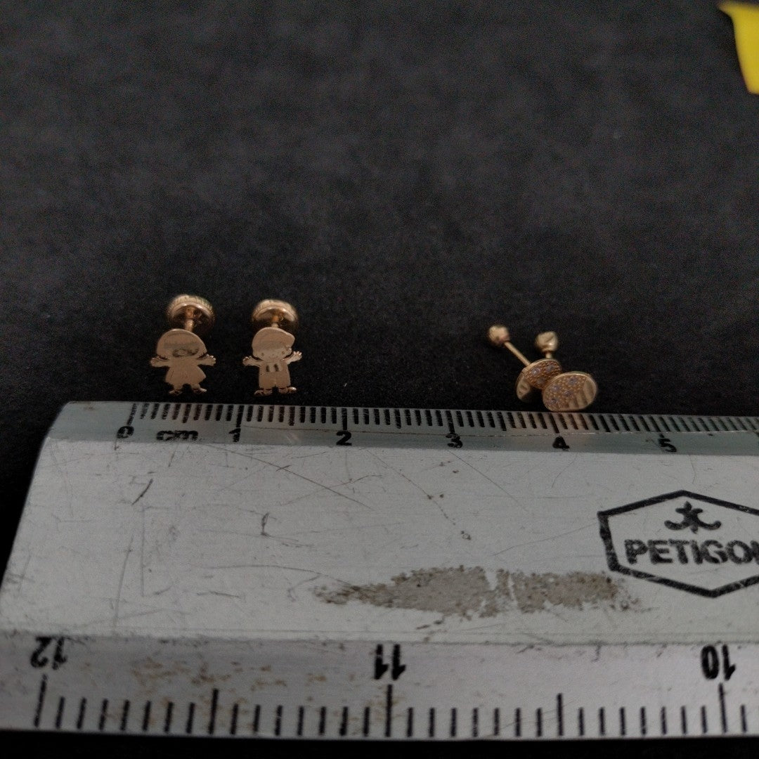 BROQUELES PAR ORO 14 K 0,70 GRMS (SEMINUEVO)