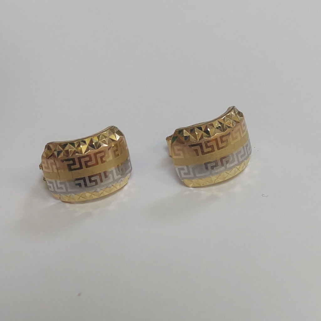 ARRACADAS PAR ORO COMBINADO 14 K 2.9 GRMS (SEMINUEVO)