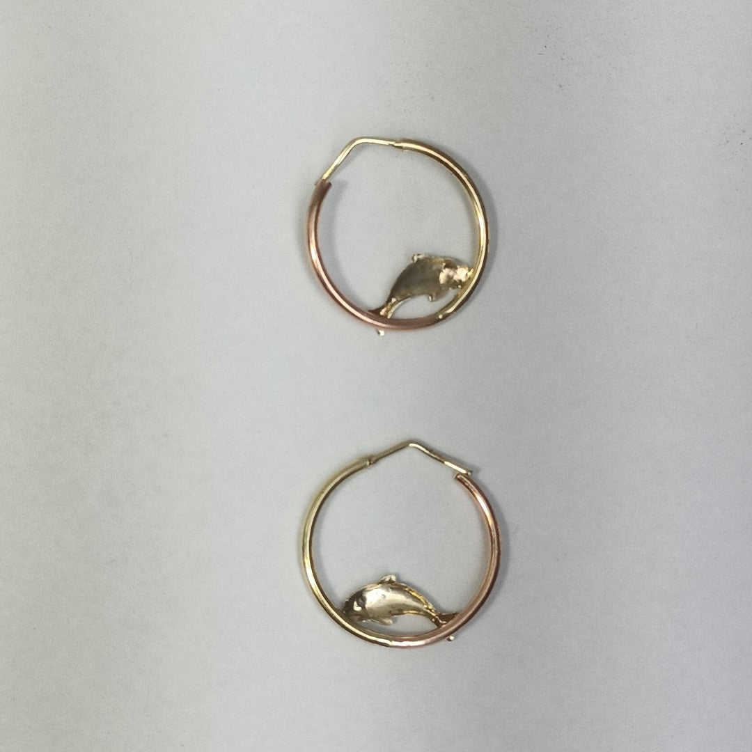 ARETES PAR ORO COMBINADO 10 K 1,60 GRMS (SEMINUEVO)