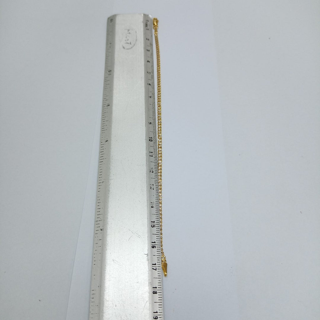 PULSERAS BARBADA DIAMANTADA ORO 14K 18 CM 2.2 GR (NUEVO)