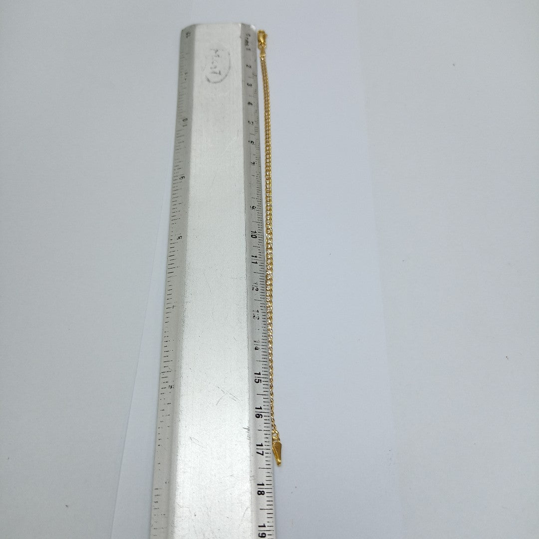 PULSERAS BARBADA DIAMANTADA ORO 14K 18 CM 2.2 GR (NUEVO)