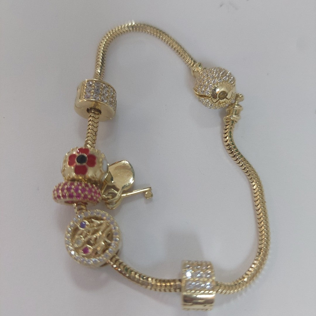 PULSERA CHARM ORO 14K 16 (NUEVO)