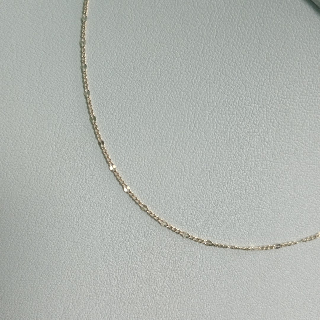 CADENAS TEJIDO FIGARO ORO 10K 40 A 45 CM 1 GR (NUEVO)