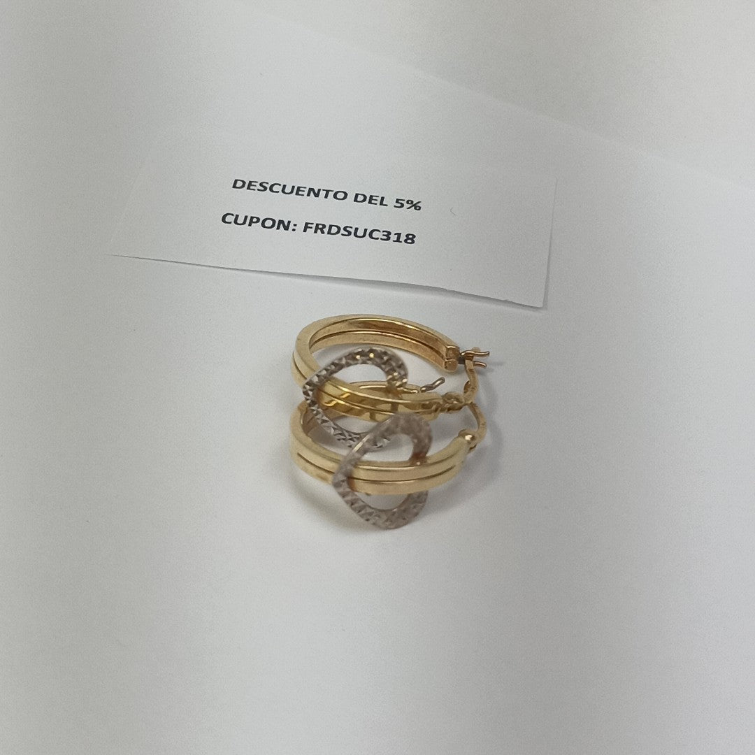 ARRACADAS PAR ORO COMBINADO 14 K 2,60 GRMS (SEMINUEVO)