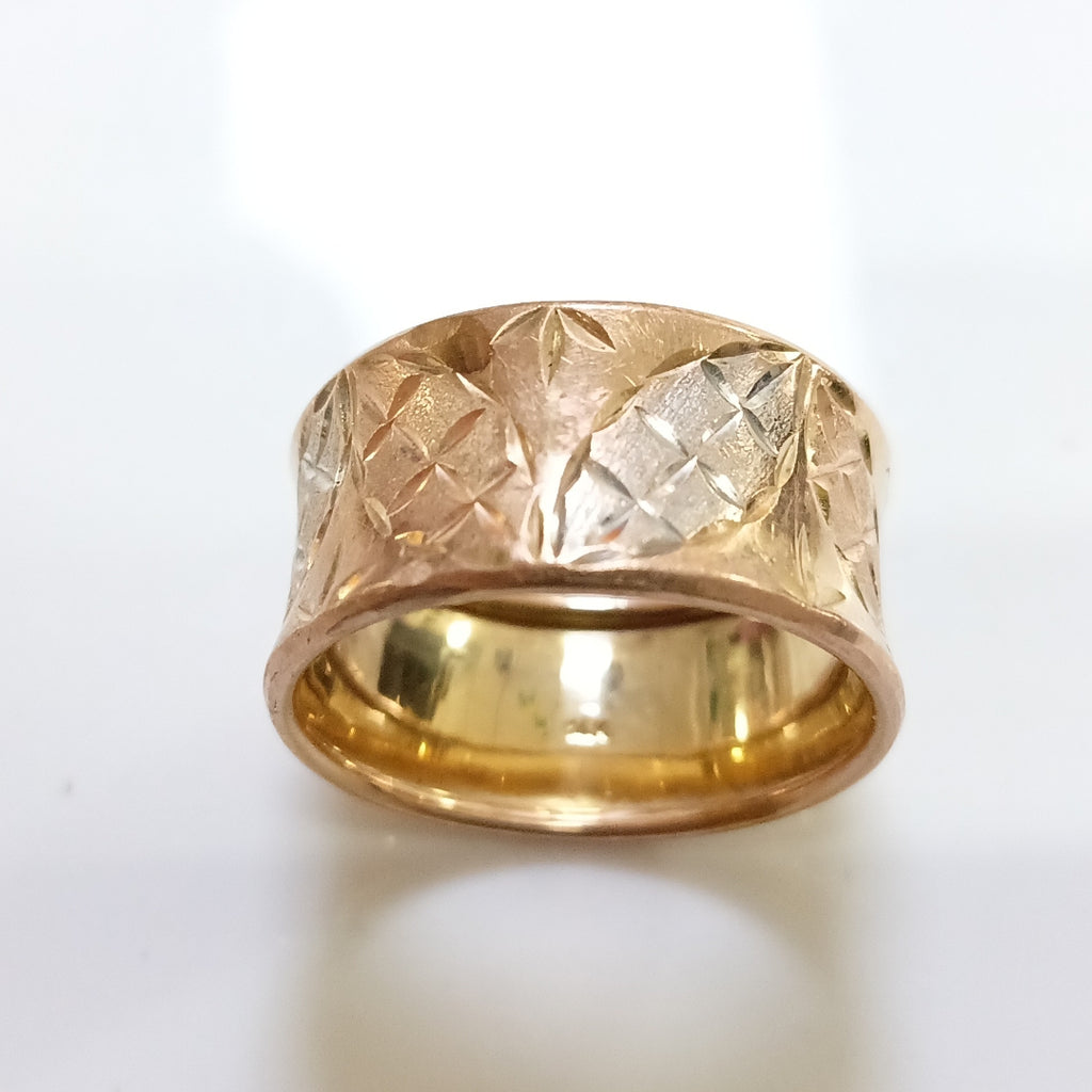 ANILLITO ORO COMBINADO, RODIADO 10 K 2.7 GRMS (SEMINUEVO)