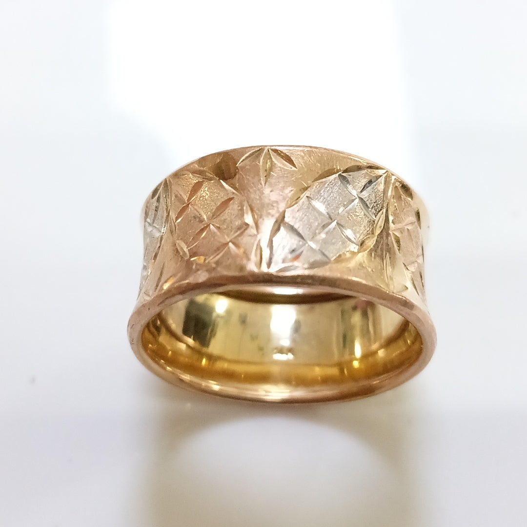 ANILLITO ORO COMBINADO, RODIADO 10 K 2.7 GRMS (SEMINUEVO)