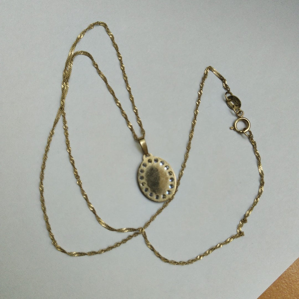 CADENA, MEDALLA RELIGIOSA ORO 10 K 1.8 GRMS (SEMINUEVO)